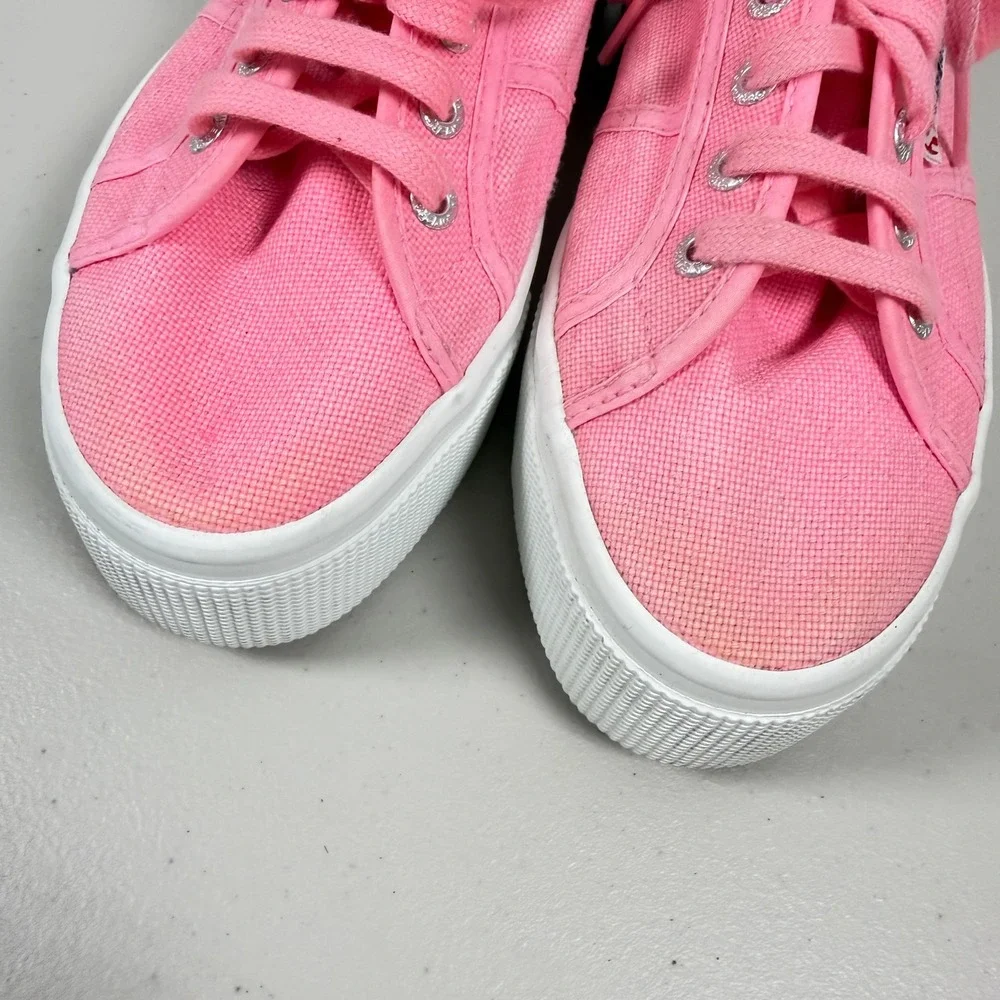 Superga Pink Canvas Platform Sneakers Women's Size 39.5 9.5